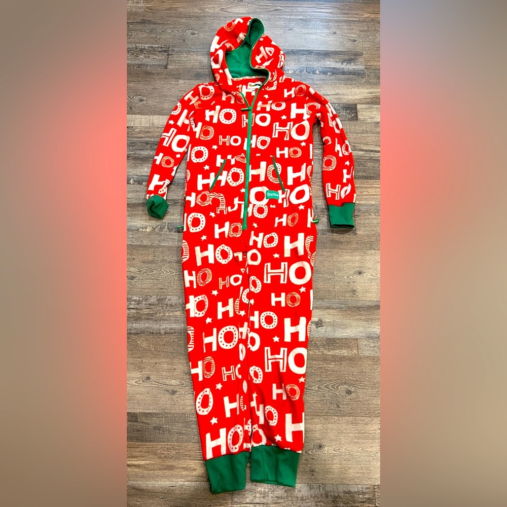 Tipsy Elves Ho Ho Ho Jumpsuit Onesie Size M. New without tags